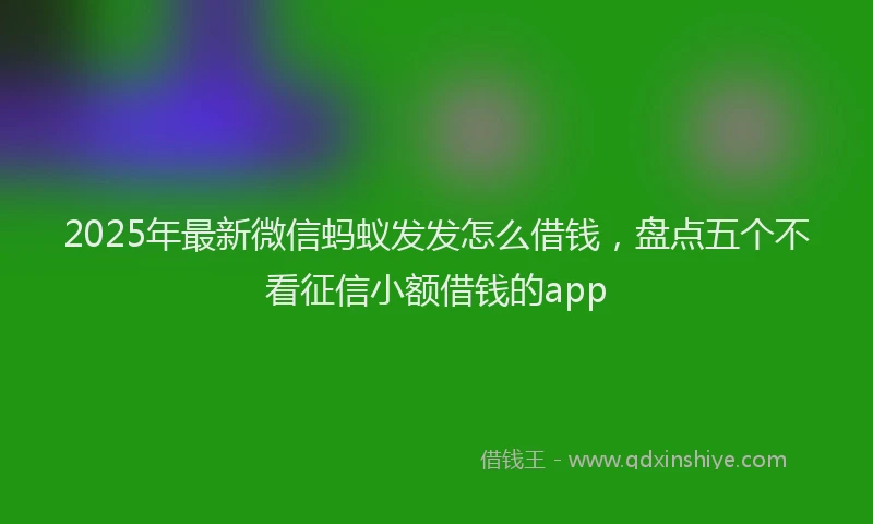 2025年最新微信蚂蚁发发怎么借钱，盘点五个不看征信小额借钱的app