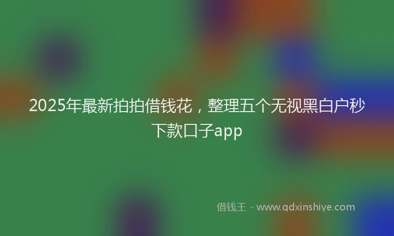 2025年最新拍拍借钱花，整理五个无视黑白户秒下款口子app