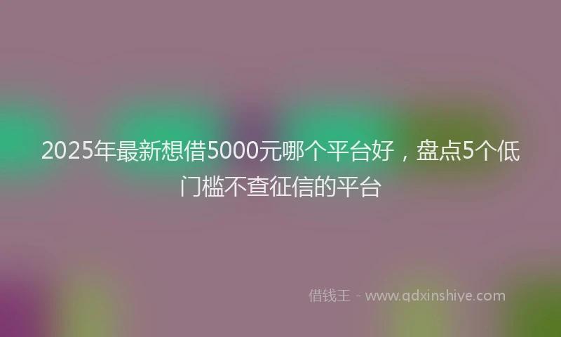 2025年最新想借5000元哪个平台好，盘点5个低门槛不查征信的平台