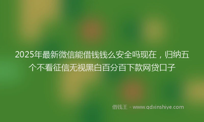 2025年最新微信能借钱钱么安全吗现在，归纳五个不看征信无视黑白百分百下款网贷口子