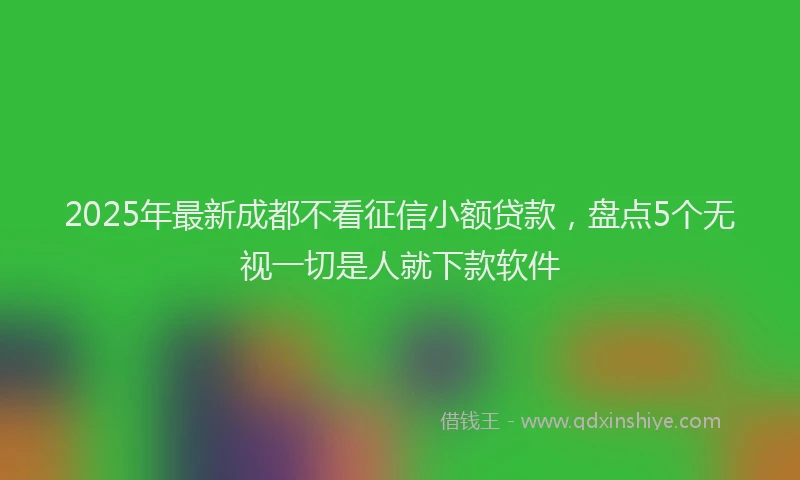 2025年最新成都不看征信小额贷款，盘点5个无视一切是人就下款软件