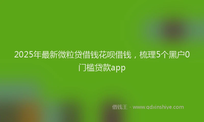 2025年最新微粒贷借钱花呗借钱，梳理5个黑户0门槛贷款app