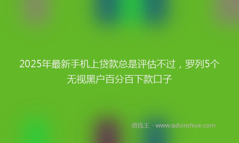 2025年最新手机上贷款总是评估不过，罗列5个无视黑户百分百下款口子