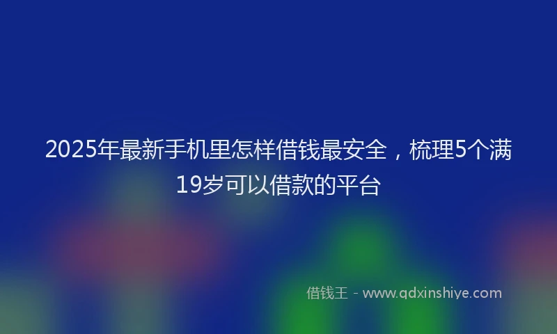 2025年最新手机里怎样借钱最安全，梳理5个满19岁可以借款的平台