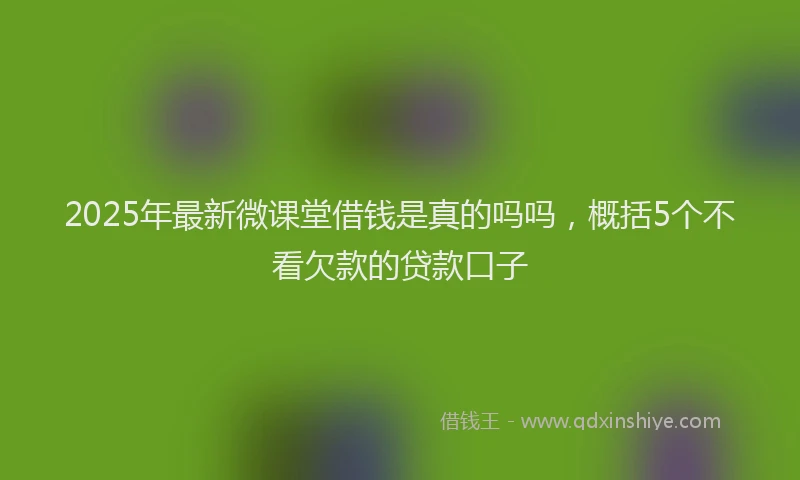 2025年最新微课堂借钱是真的吗吗，概括5个不看欠款的贷款口子