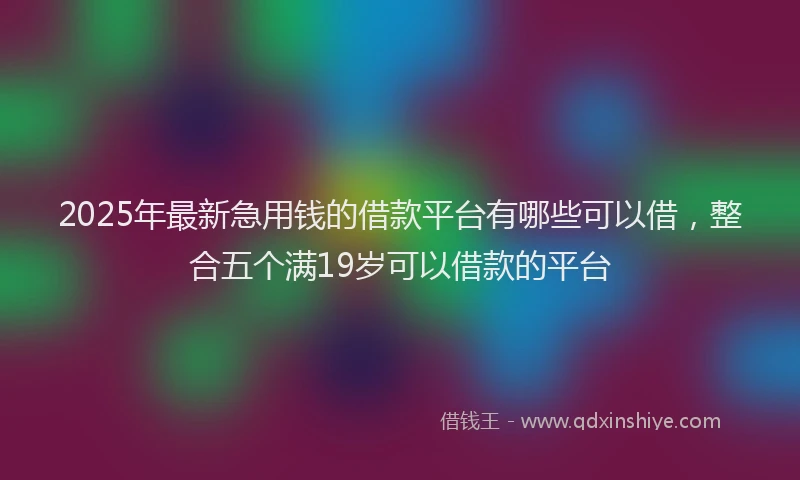 2025年最新急用钱的借款平台有哪些可以借，整合五个满19岁可以借款的平台