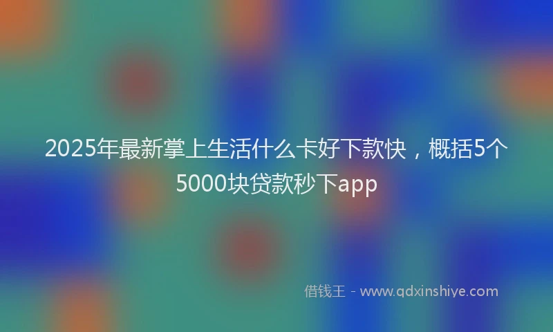 2025年最新掌上生活什么卡好下款快，概括5个5000块贷款秒下app