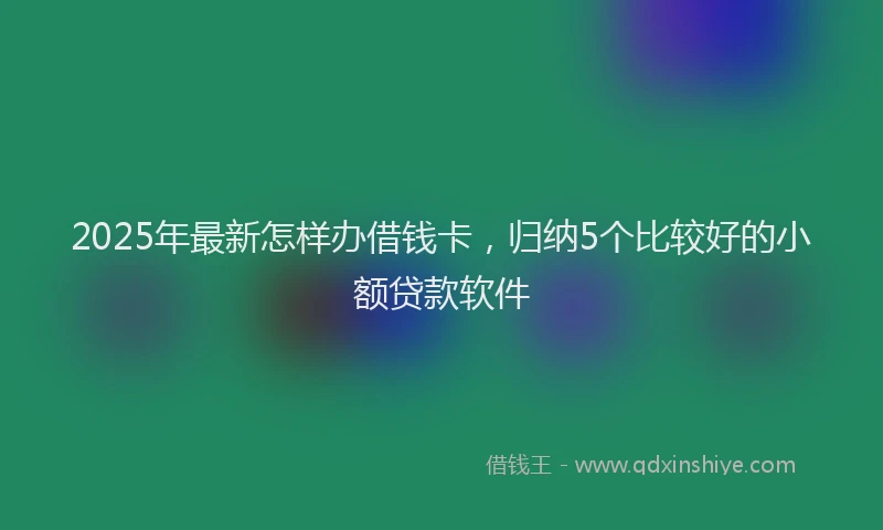 2025年最新怎样办借钱卡，归纳5个比较好的小额贷款软件