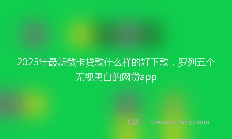 2025年最新微卡贷款什么样的好下款，罗列五个无视黑白的网贷app