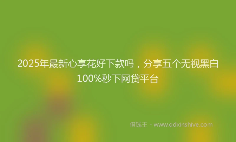 2025年最新心享花好下款吗，分享五个无视黑白100%秒下网贷平台