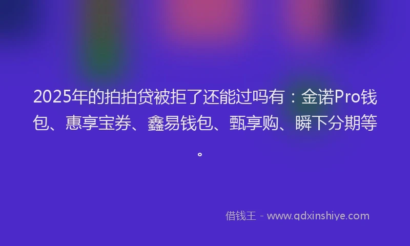 2025年的拍拍贷被拒了还能过吗有：金诺Pro钱包、惠享宝券、鑫易钱包、甄享购、瞬下分期等。