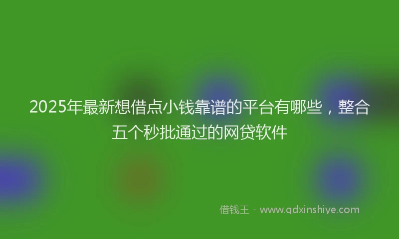 2025年最新想借点小钱靠谱的平台有哪些，整合五个秒批通过的网贷软件
