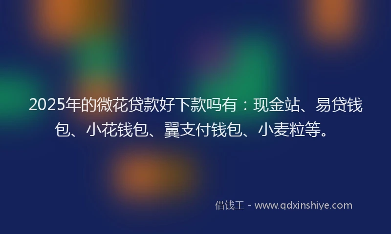 2025年的微花贷款好下款吗有：现金站、易贷钱包、小花钱包、翼支付钱包、小麦粒等。