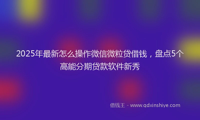2025年最新怎么操作微信微粒贷借钱，盘点5个高能分期贷款软件新秀