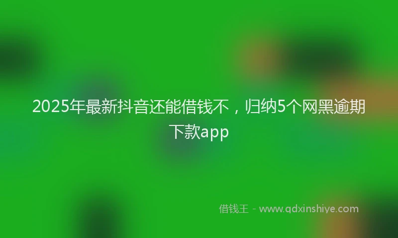2025年最新抖音还能借钱不，归纳5个网黑逾期下款app