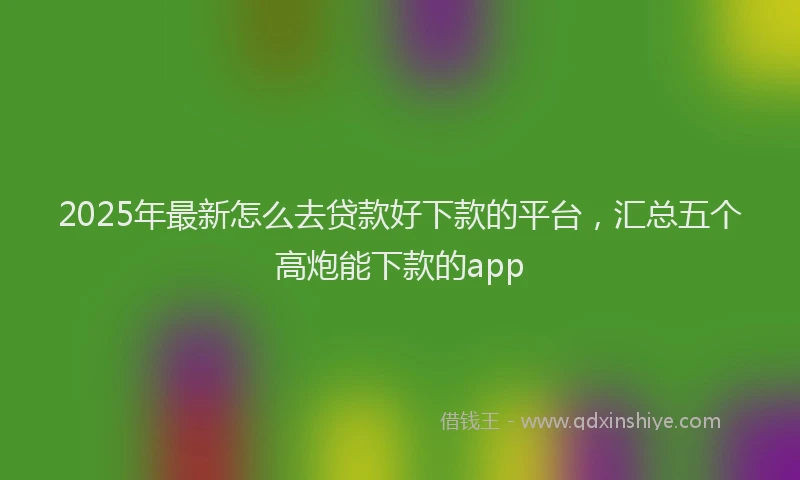 2025年最新怎么去贷款好下款的平台，汇总五个高炮能下款的app