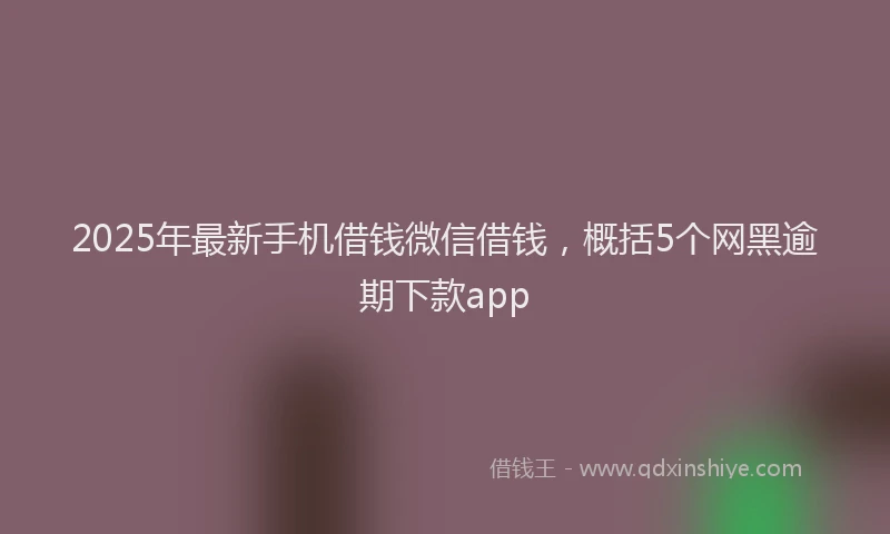 2025年最新手机借钱微信借钱，概括5个网黑逾期下款app