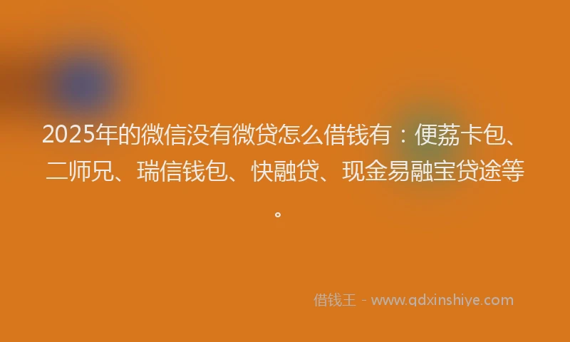 2025年的微信没有微贷怎么借钱有：便荔卡包、二师兄、瑞信钱包、快融贷、现金易融宝贷途等。