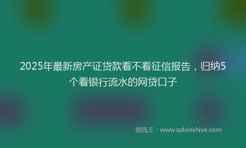 2025年最新房产证贷款看不看征信报告，归纳5个看银行流水的网贷口子