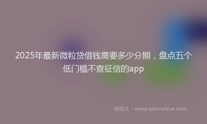 2025年最新微粒贷借钱需要多少分期，盘点五个低门槛不查征信的app