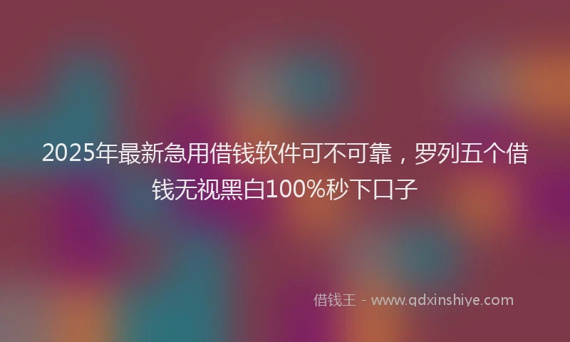 2025年最新急用借钱软件可不可靠，罗列五个借钱无视黑白100%秒下口子