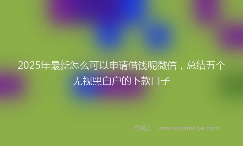 2025年最新怎么可以申请借钱呢微信，总结五个无视黑白户的下款口子