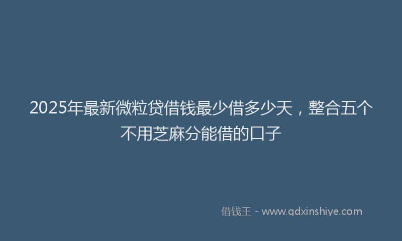 2025年最新微粒贷借钱最少借多少天，整合五个不用芝麻分能借的口子