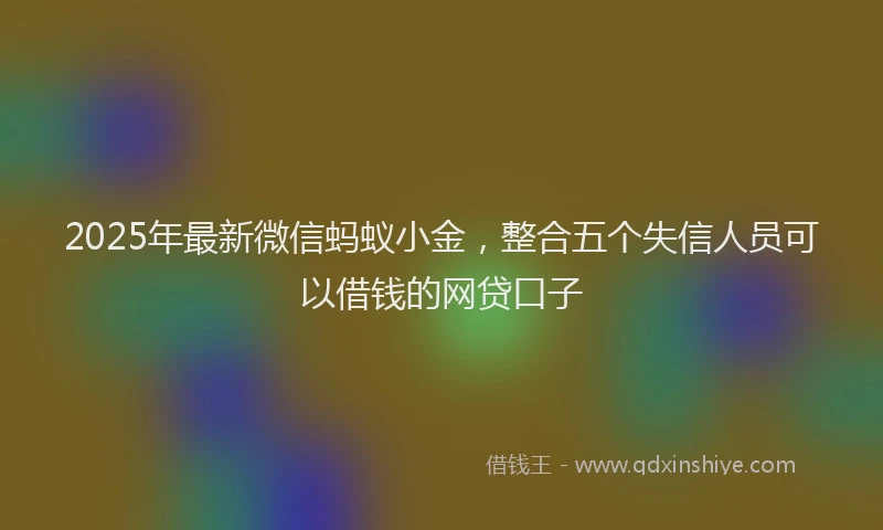 2025年最新微信蚂蚁小金，整合五个失信人员可以借钱的网贷口子