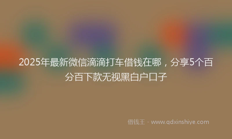 2025年最新微信滴滴打车借钱在哪，分享5个百分百下款无视黑白户口子