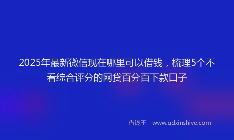2025年最新微信现在哪里可以借钱，梳理5个不看综合评分的网贷百分百下款口子