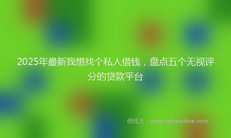 2025年最新我想找个私人借钱，盘点五个无视评分的贷款平台