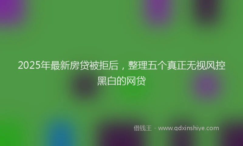 2025年最新房贷被拒后，整理五个真正无视风控黑白的网贷