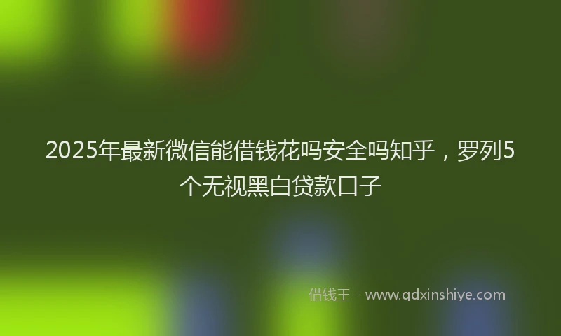2025年最新微信能借钱花吗安全吗知乎，罗列5个无视黑白贷款口子