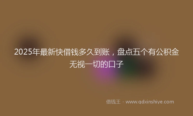 2025年最新快借钱多久到账，盘点五个有公积金无视一切的口子