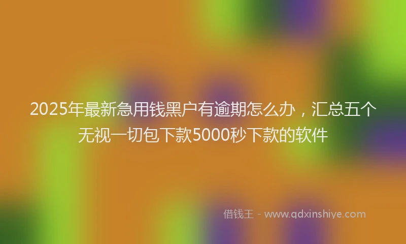 2025年最新急用钱黑户有逾期怎么办，汇总五个无视一切包下款5000秒下款的软件