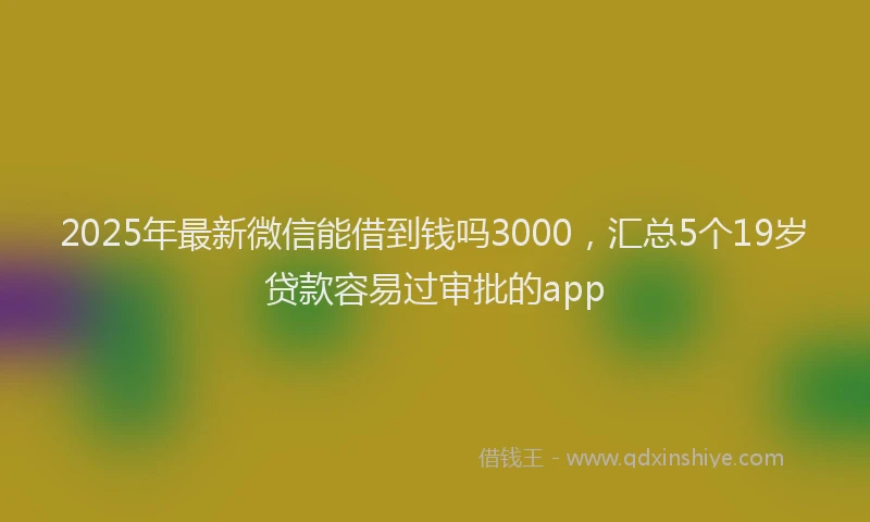 2025年最新微信能借到钱吗3000，汇总5个19岁贷款容易过审批的app