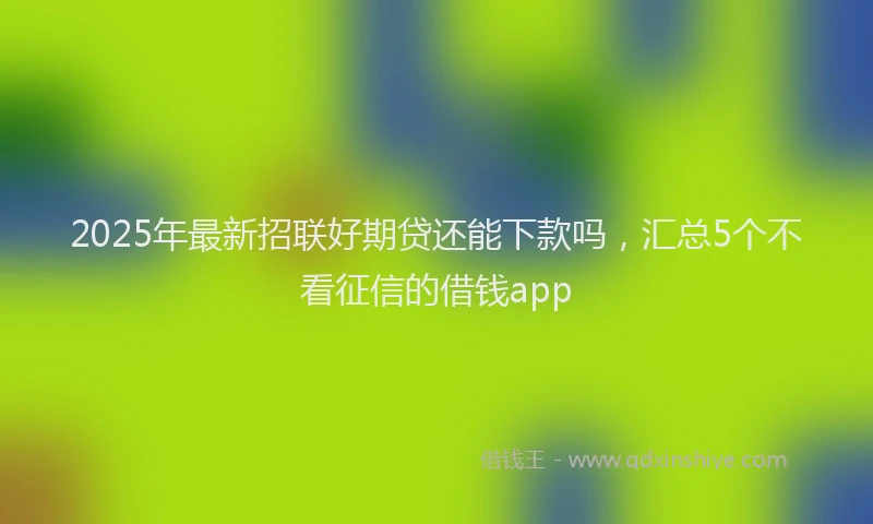 2025年最新招联好期贷还能下款吗，汇总5个不看征信的借钱app