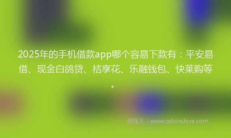 2025年的手机借款app哪个容易下款有：平安易借、现金白鸽贷、桔享花、乐融钱包、快莱购等。