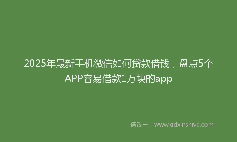 2025年最新手机微信如何贷款借钱，盘点5个APP容易借款1万块的app