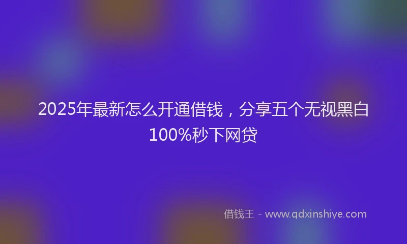 2025年最新怎么开通借钱，分享五个无视黑白100%秒下网贷