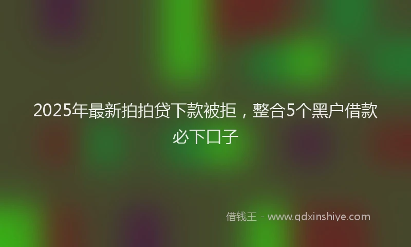 2025年最新拍拍贷下款被拒，整合5个黑户借款必下口子