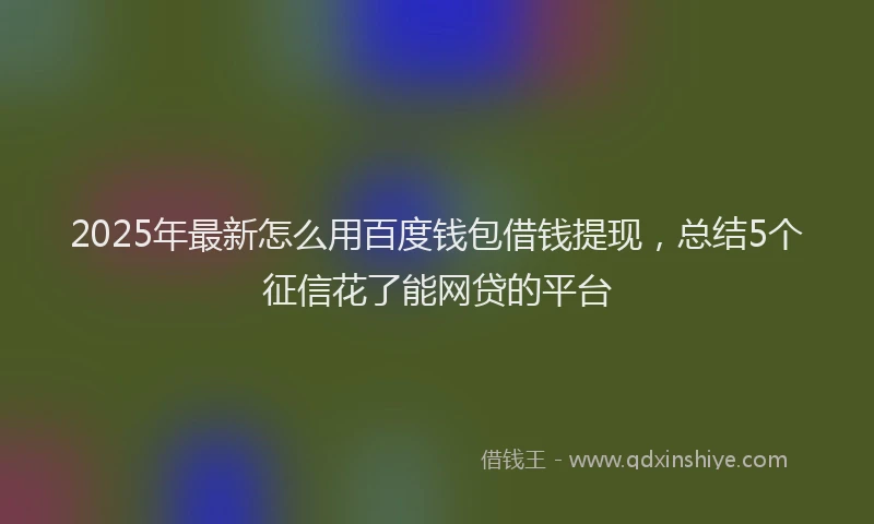 2025年最新怎么用百度钱包借钱提现，总结5个征信花了能网贷的平台