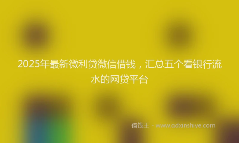 2025年最新微利贷微信借钱，汇总五个看银行流水的网贷平台