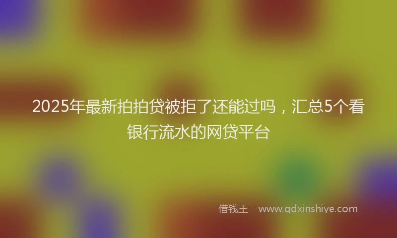 2025年最新拍拍贷被拒了还能过吗，汇总5个看银行流水的网贷平台