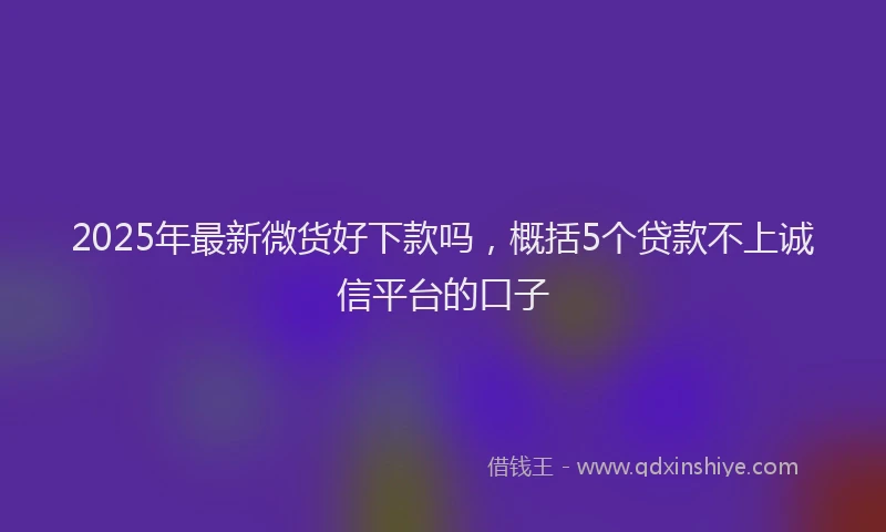 2025年最新微货好下款吗，概括5个贷款不上诚信平台的口子