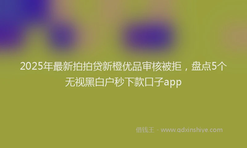2025年最新拍拍贷新橙优品审核被拒，盘点5个无视黑白户秒下款口子app