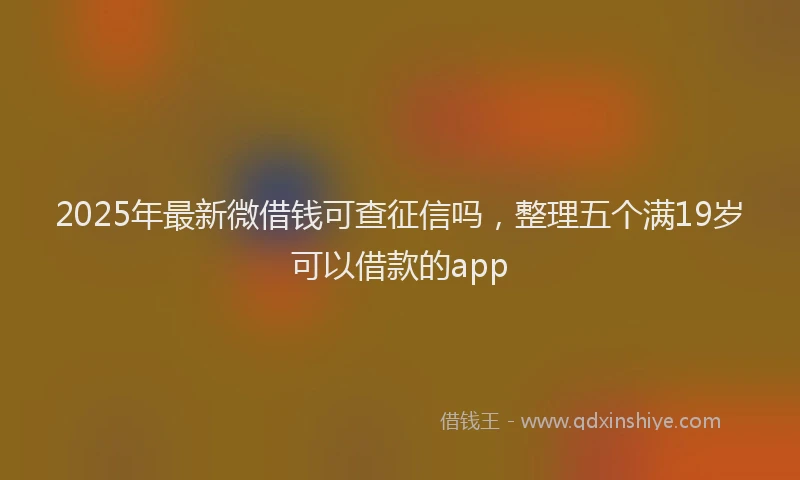 2025年最新微借钱可查征信吗，整理五个满19岁可以借款的app