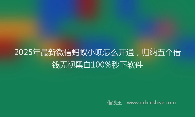 2025年最新微信蚂蚁小呗怎么开通，归纳五个借钱无视黑白100%秒下软件