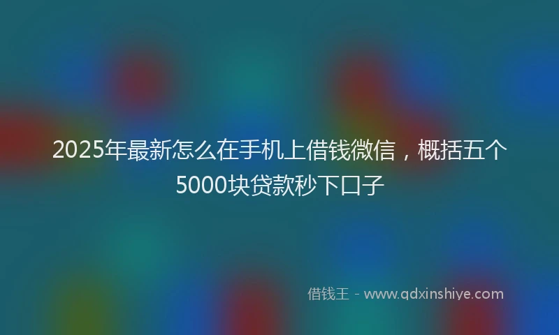 2025年最新怎么在手机上借钱微信，概括五个5000块贷款秒下口子
