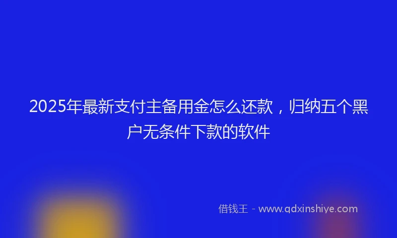 2025年最新支付主备用金怎么还款，归纳五个黑户无条件下款的软件